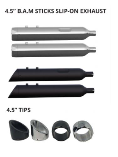 4.5" Chrome B.A.M. Sticks Exhaust Pipes | Soft Bags - Image 5